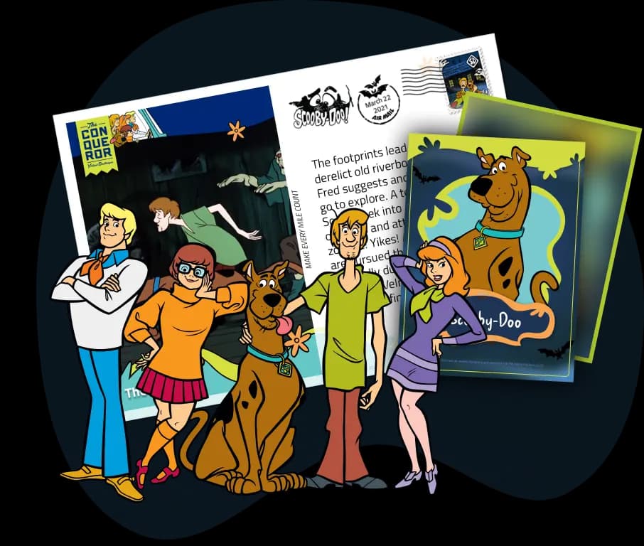 Scooby-Doo postcards, local spots, and collectibles