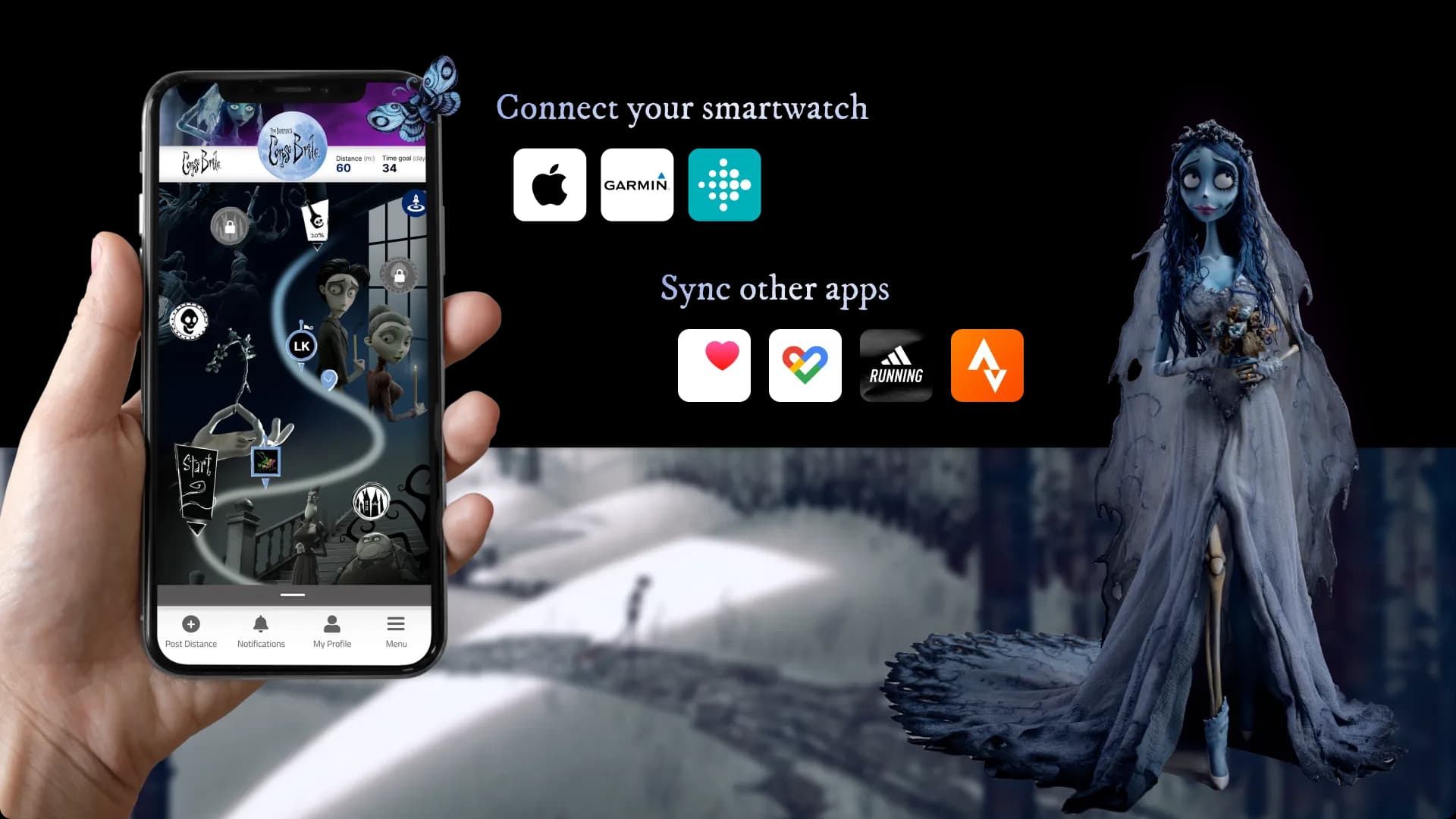 Track your progress on the Corpse Bride route