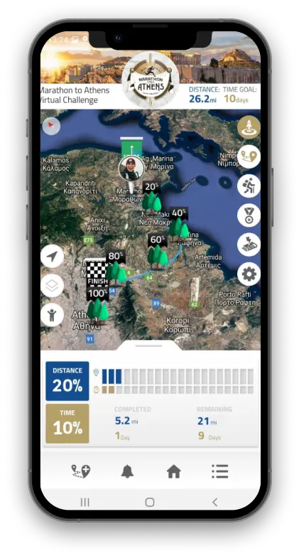Virtually travel to Marathon to Athens