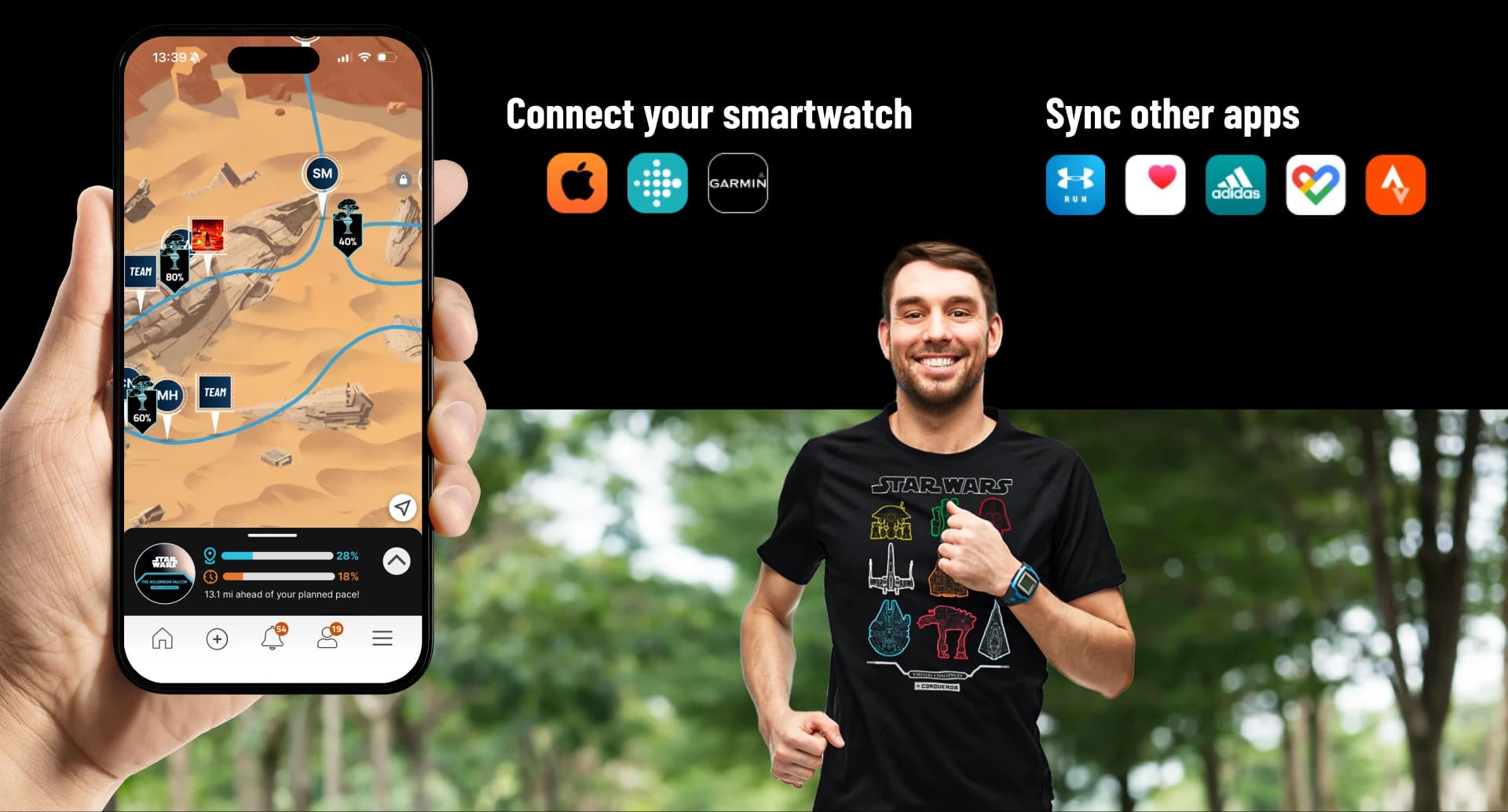 STAR WARS Virtual Challenge App Connection