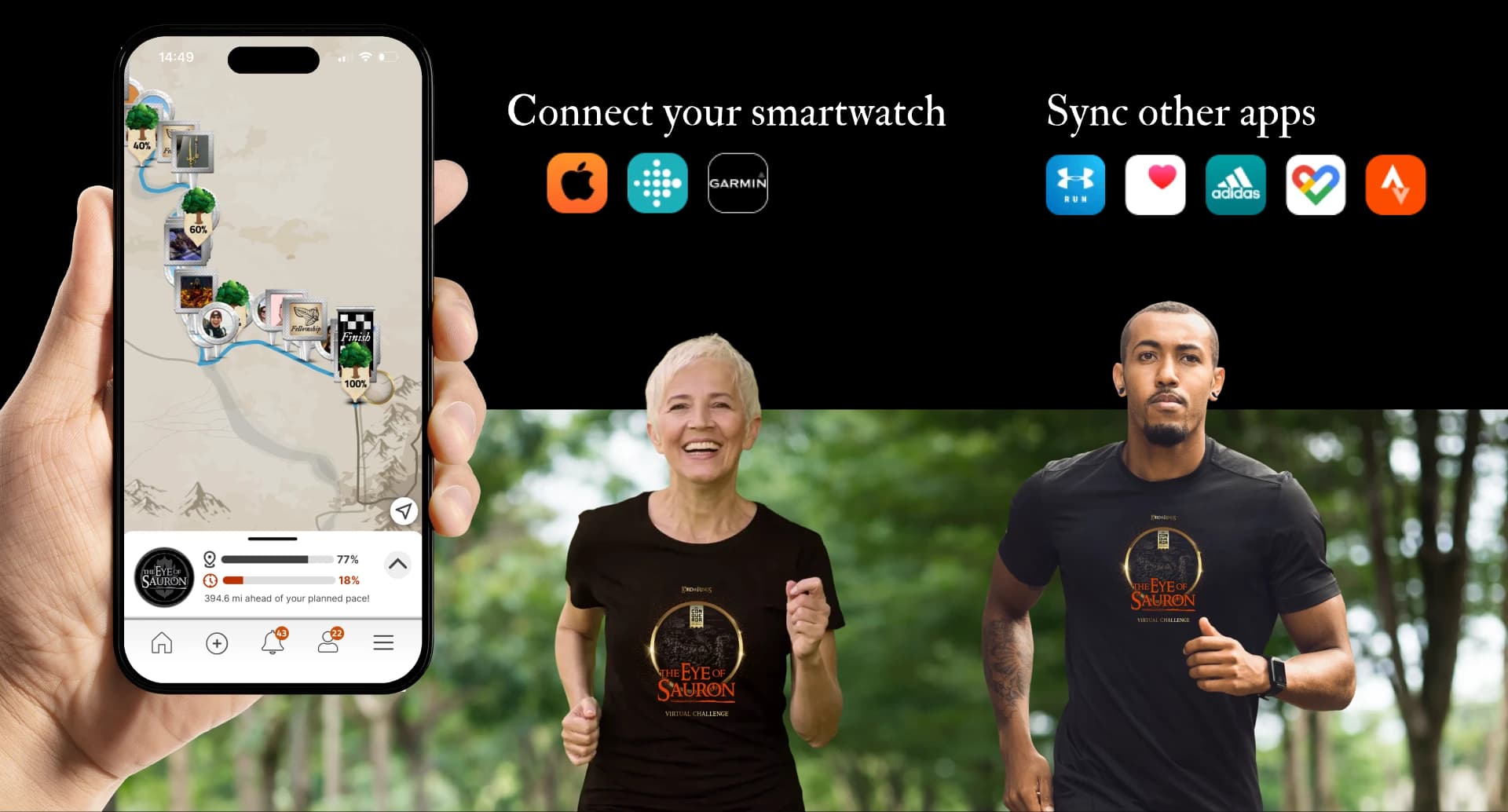 Track your journey across Middle-earth with the Conqueror app