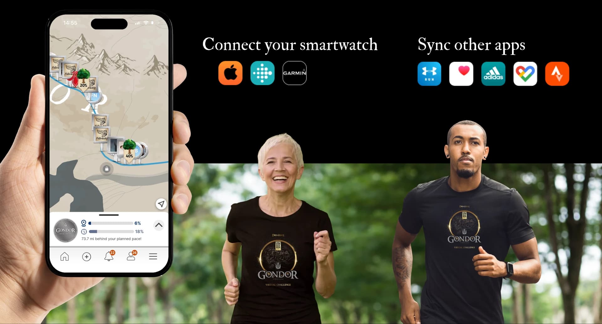 Track your journey across Middle-earth with the Conqueror app