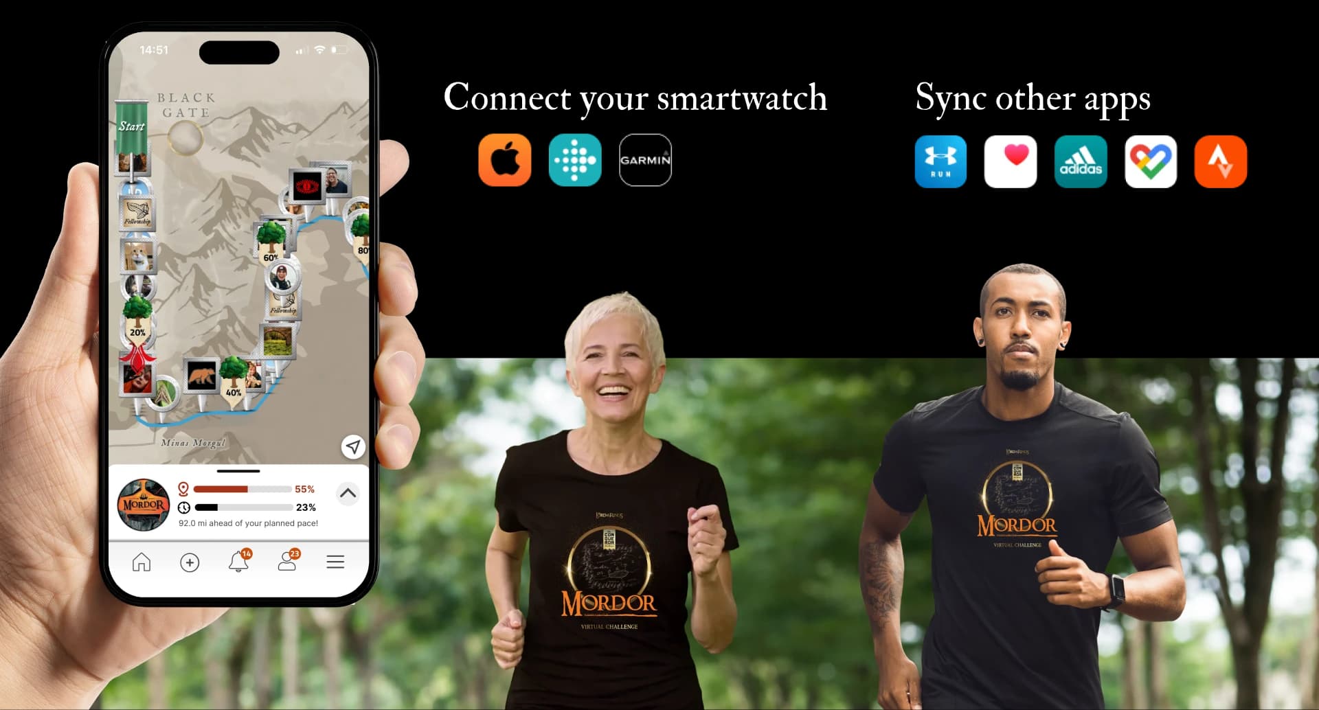 Track your journey across Middle-earth with the Conqueror app