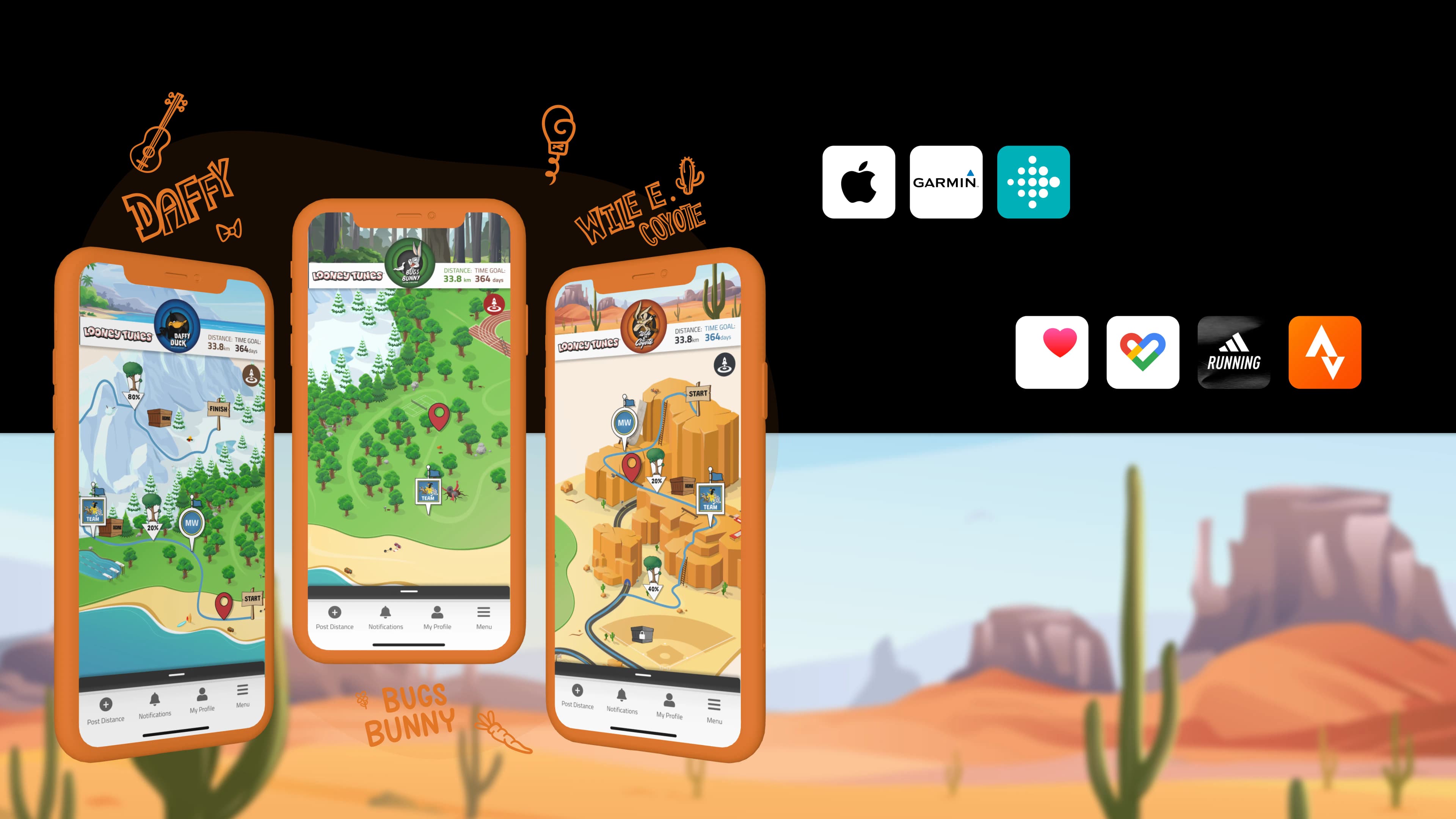 Track your Team Looney Tunes challenge progress in the Conqueror app