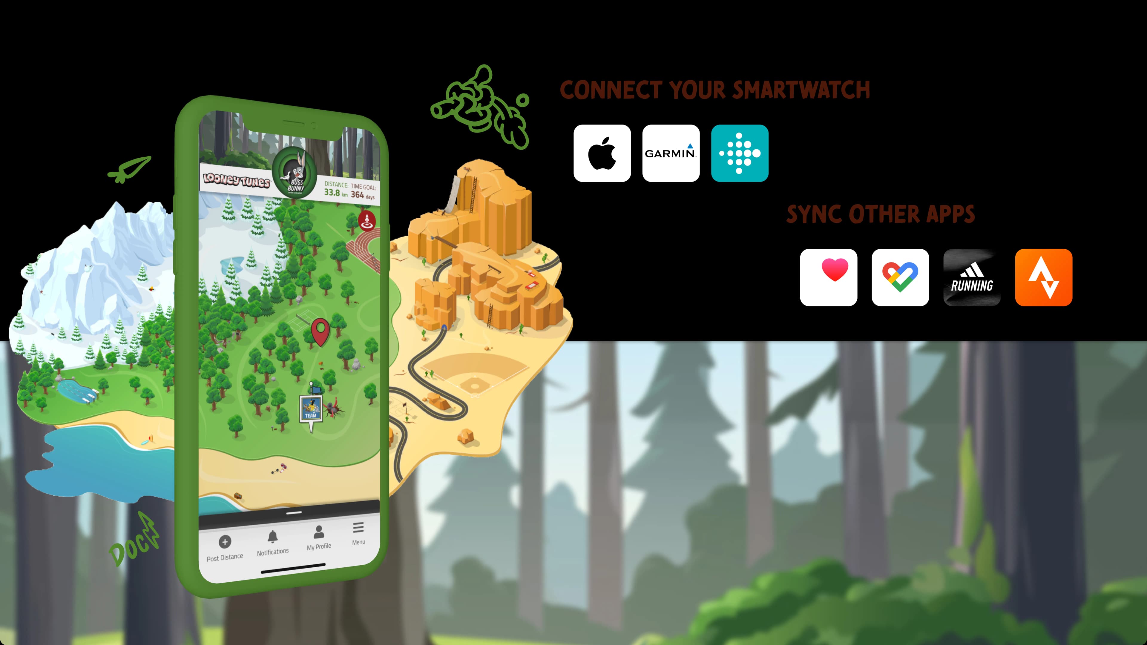 Track your Bugs Bunny challenge progress in the Conqueror app