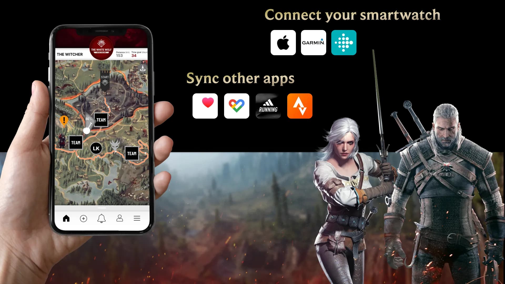 Track your Witcher challenge progress in the Conqueror app